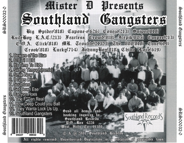 Southland Gangsters - Southland Gangsters Chicano Rap